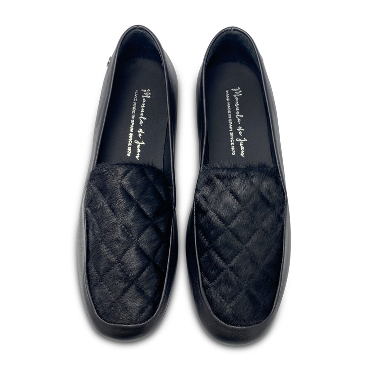 Manuela De Juan Black Gazzelle Quilted Slip On S2986