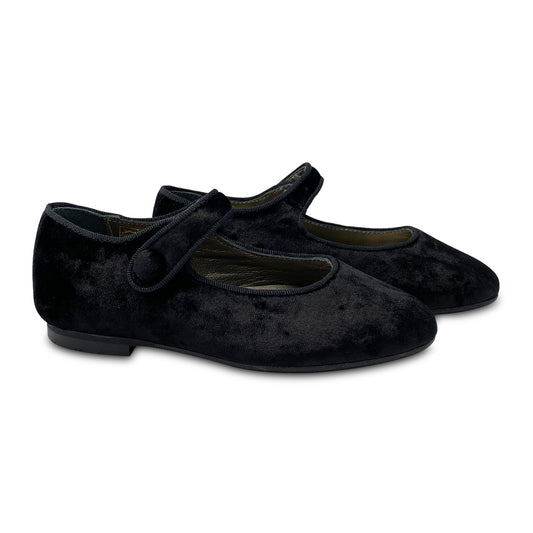 Brunellis Black Crushed Velvet Mary Jane SA4007