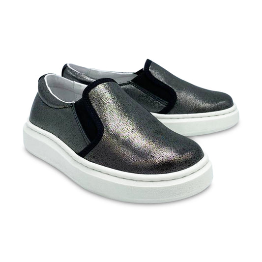 Nens Black Metallic Slip On Sneaker 3340