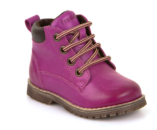 Froddo Purple Leather Side Zipper High Top First Walker G2110062