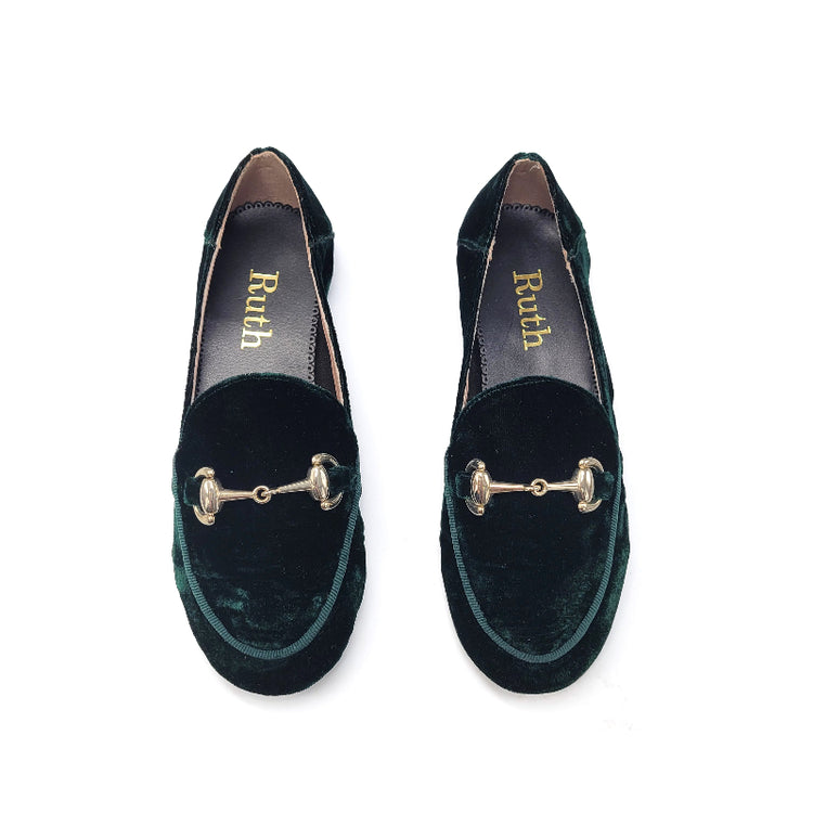 ruth-secret-forest-green-chain-loafer-girls