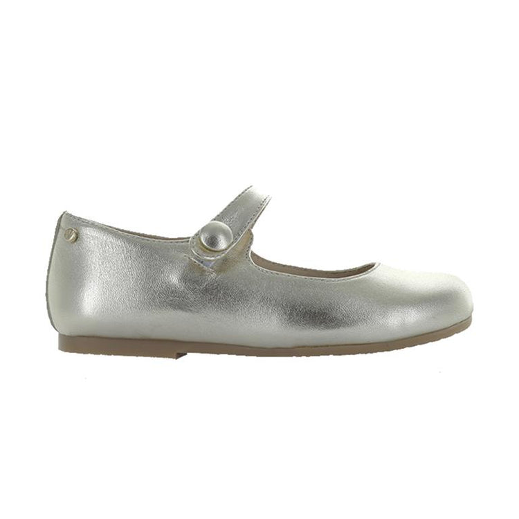 Manuela De Juan Gold Metallic Leather Mary Jane S2108-21