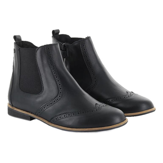 Manuela De Juan Black Natural Wingtip Side Zipper S2369