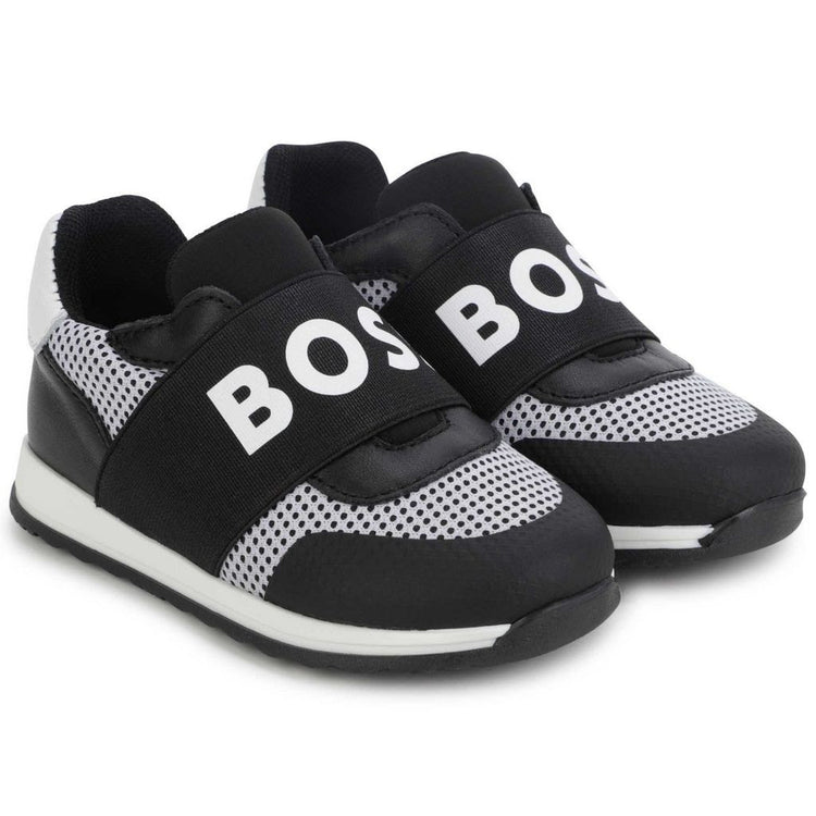 Hugo Boss Black White Mesh Logo Sneaker J09192